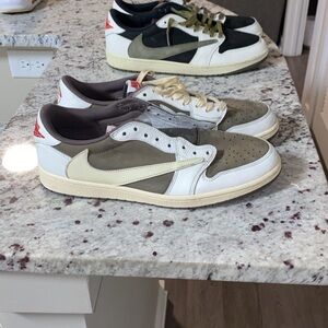 Travis Scott Olive and Cream Sneakers